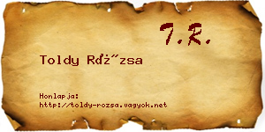 Toldy Rózsa névjegykártya